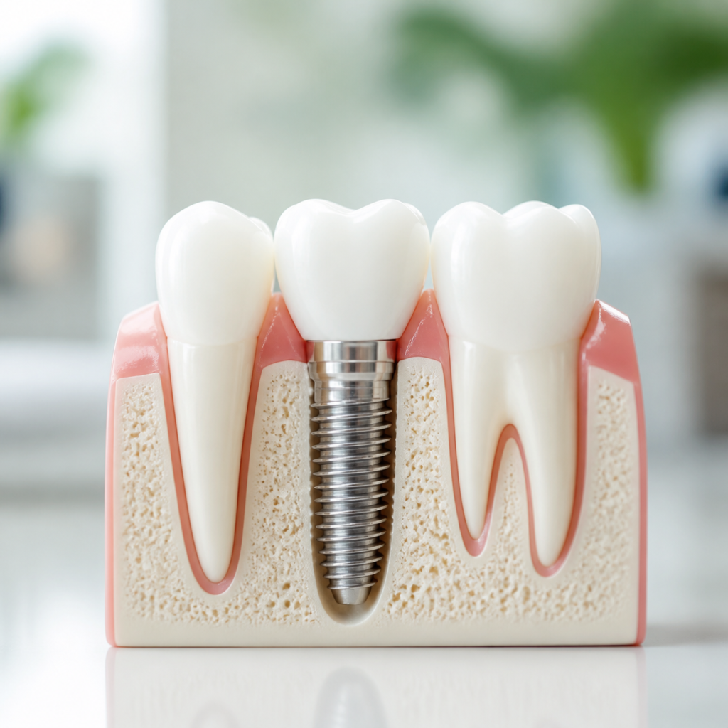 Implante dental para sustituir un diente perdido